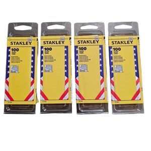 4 Packs of 100 each Stanley #9 Steel Back Razor Blades 11-515A NOS USA Made